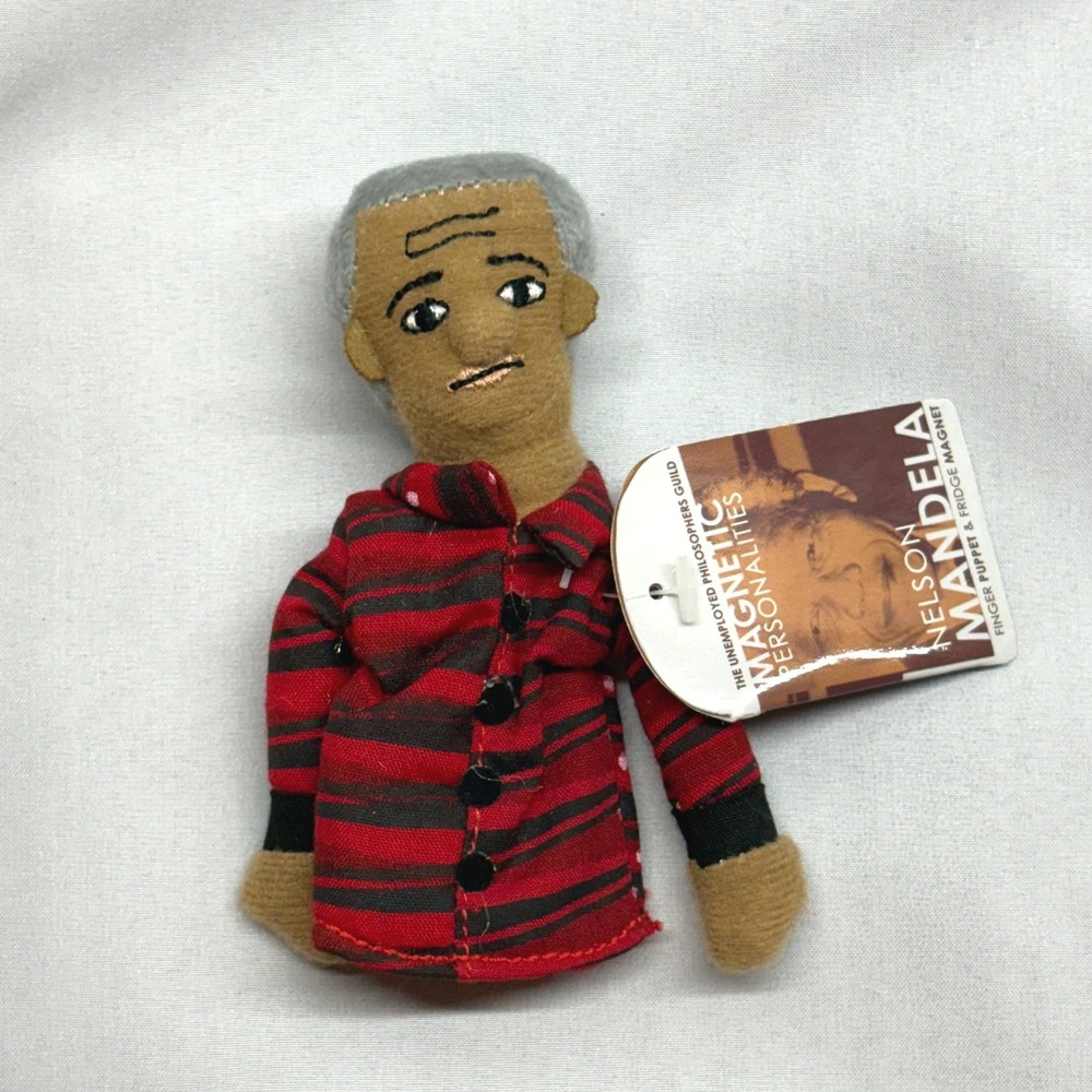 Unemployed Philosophers Guild Nelson Mandela Finger Puppet OS Red Magnet 2014